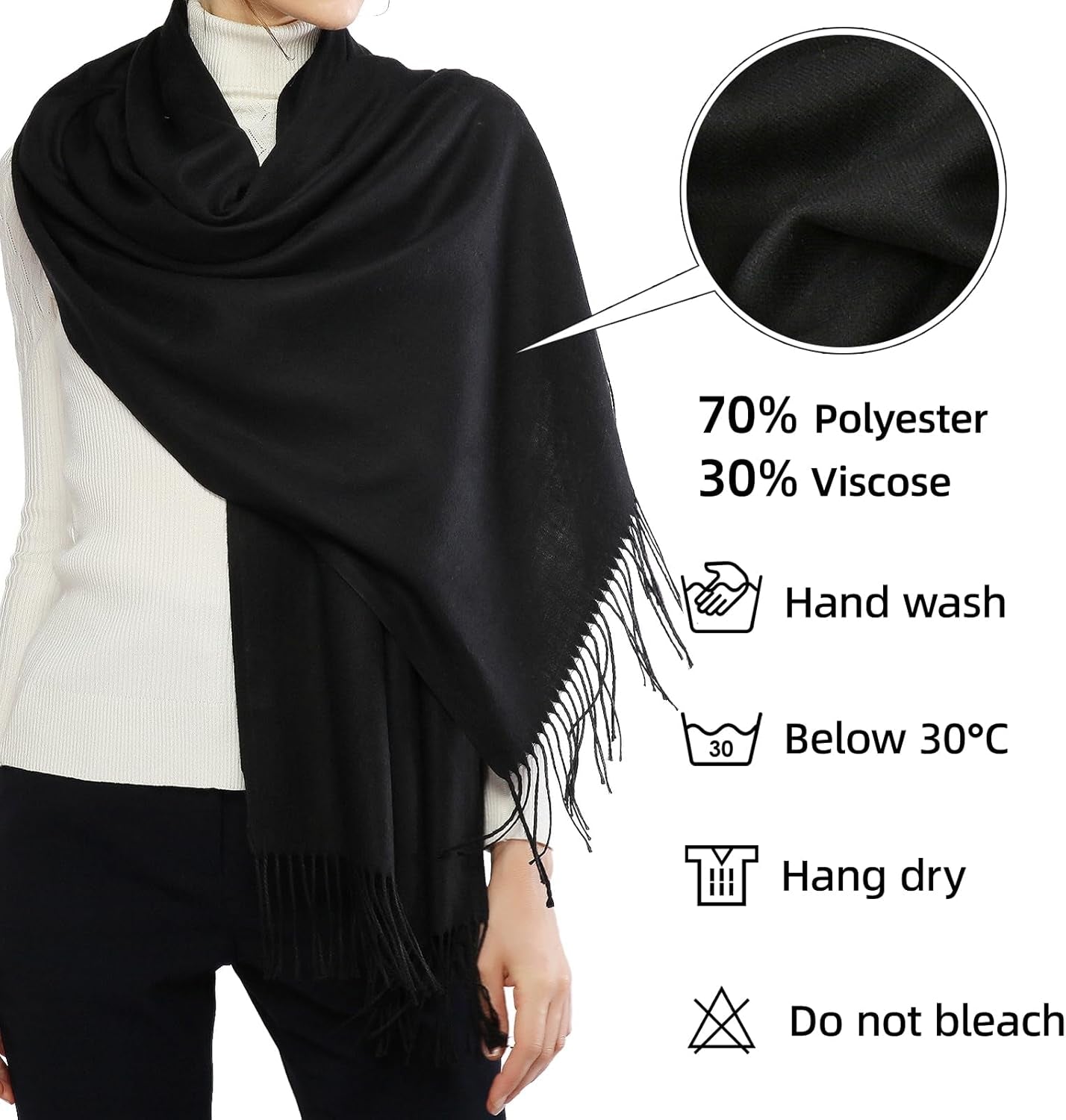 RIIQIICHY Women'S Scarf Pashmina Shawls and Wraps for Evening Dress Bridesmaid Wedding Bridal Winter Warm Long Large Scarves