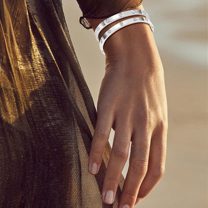 Silver Bangles for Women - Stainless Steel Love & Friendship Bracelet Set with Gift Box | Daily Wear & Party Jewelry