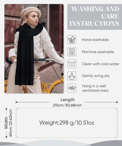 Womens Winter Scarf Long Soft Chunky Scarves Warm Blanket Oversized Shawl Wraps