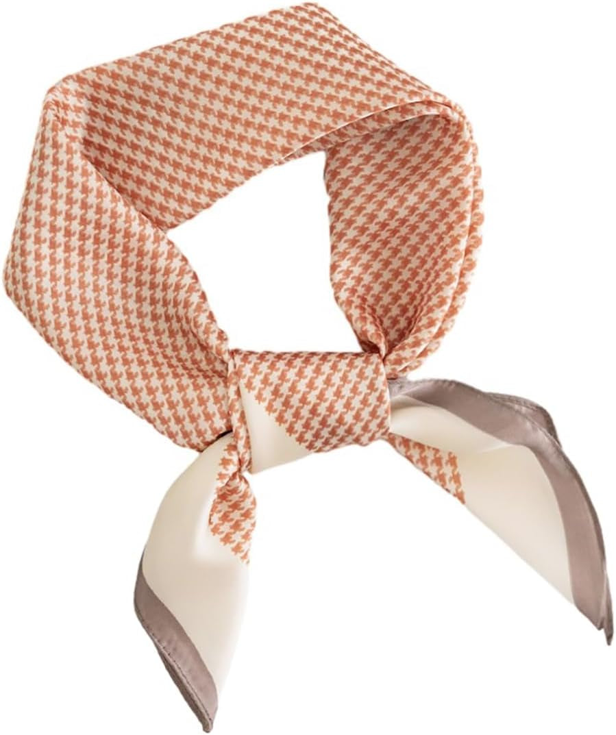 MINIDORA Satin Scarves for Women 27.5 × 27.5 Inches Medium Square Elegant Silk Feeling Head Scarf