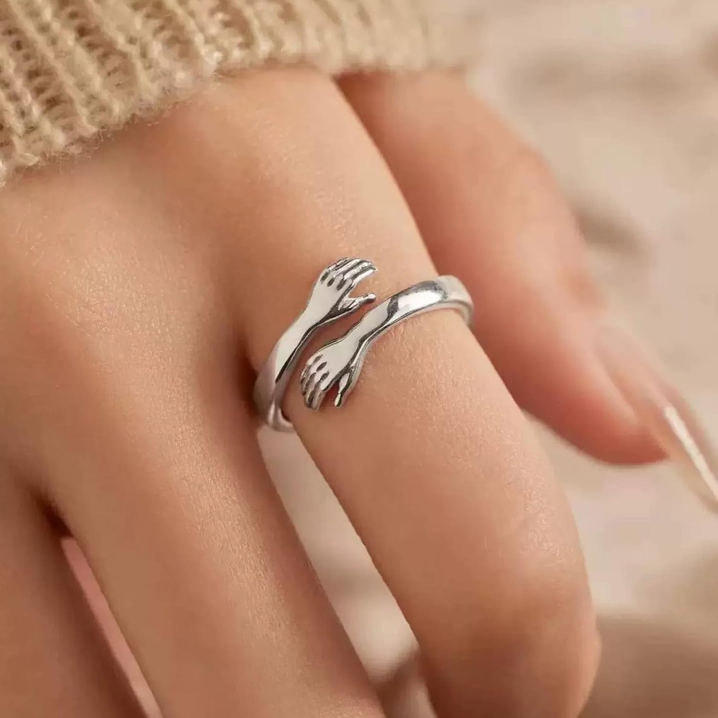 Non-tarnish daughter ring on woman's hand