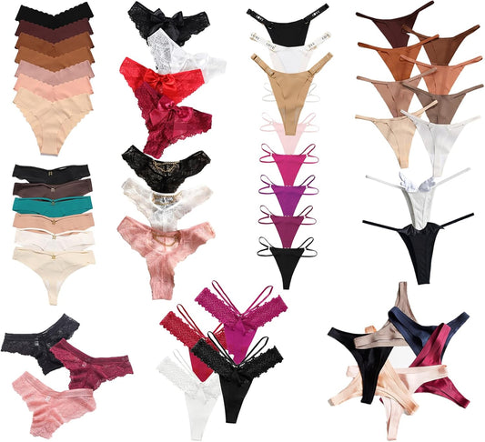 Womens underwear variety pack showing all included panty styles