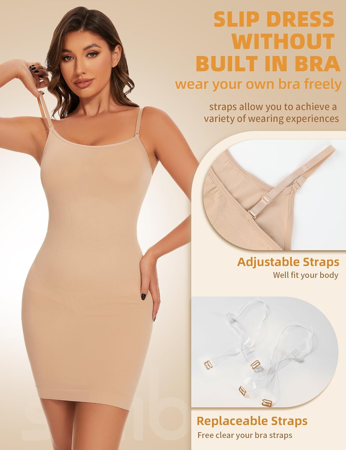 Adjustable strap dress slip worn under formal evening gown