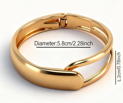 Chunky Gold Bracelet for Women, 14K Gold Plating Open Hollow Asymmetrical Geometric Bracelets Fashionable Minimalist Gift Jewelry