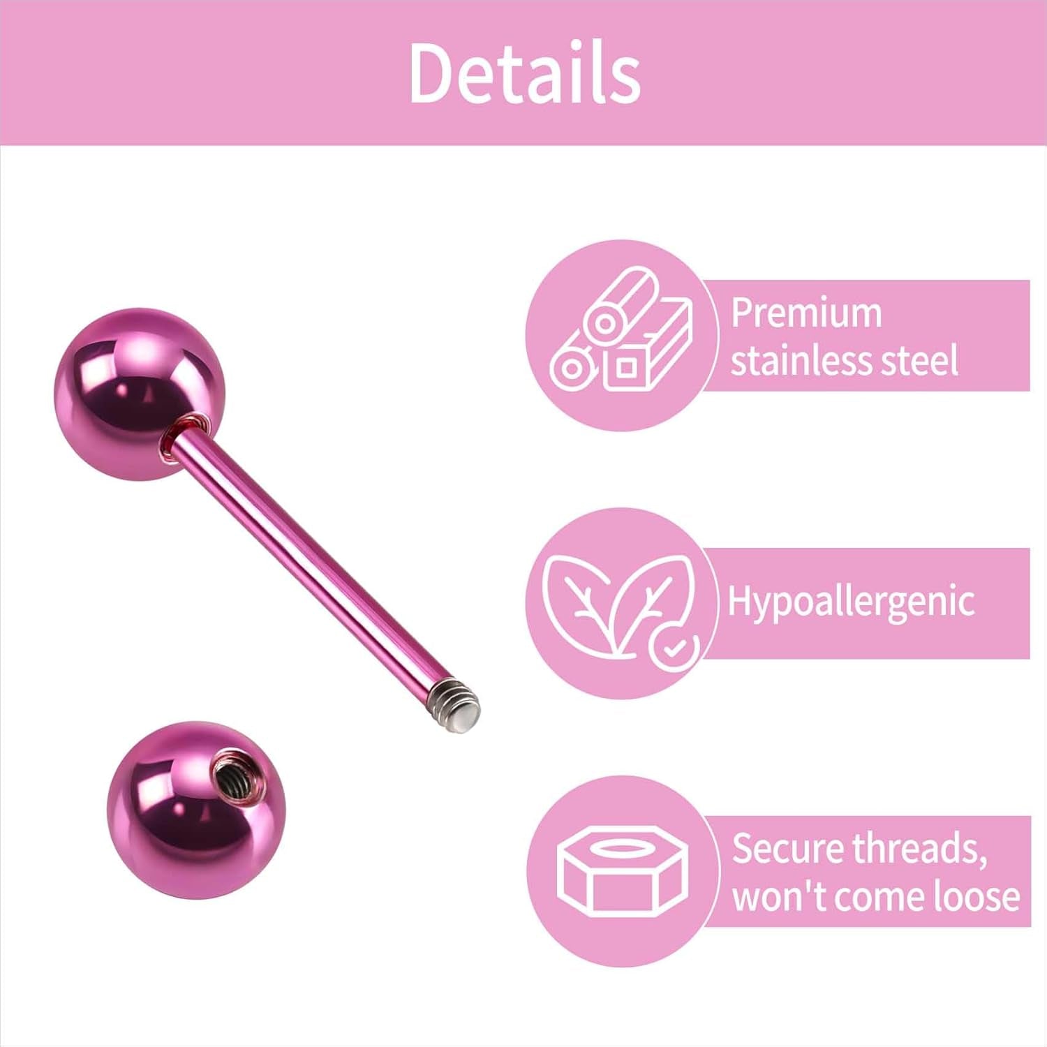 20Pcs 14G Mix-Color Stainless Steel Straight Barbell Tongue Rings Bars Piercing 5/8" Length Acrylic Glow in Dark Flexible Retainer Body Jewelry for Women Men