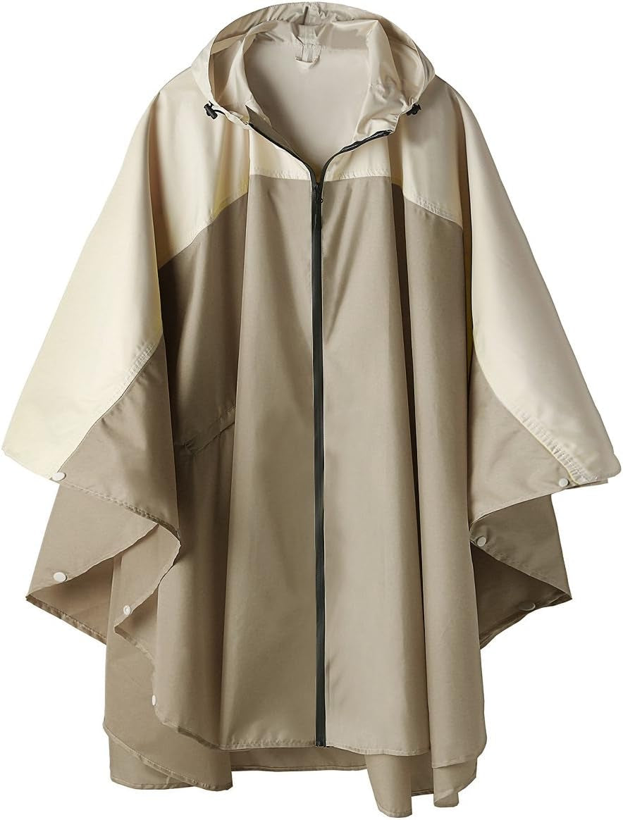 Saphirose rain poncho displayed showing full construction
