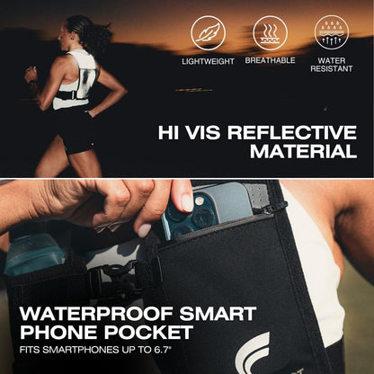 Hydration running vest detail showing key and gel loops