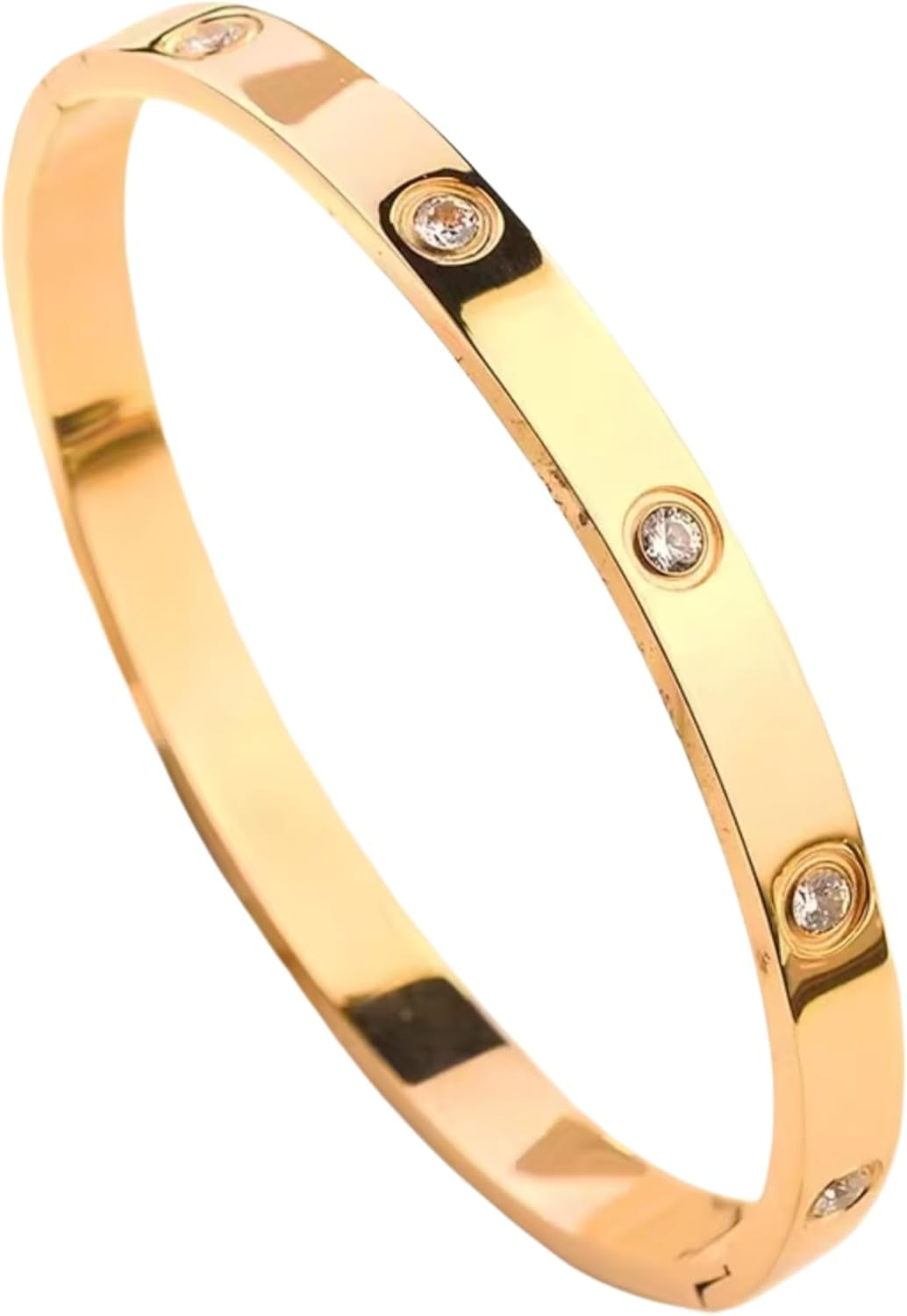 18K gold plated cubic zirconia bangle jewelry set