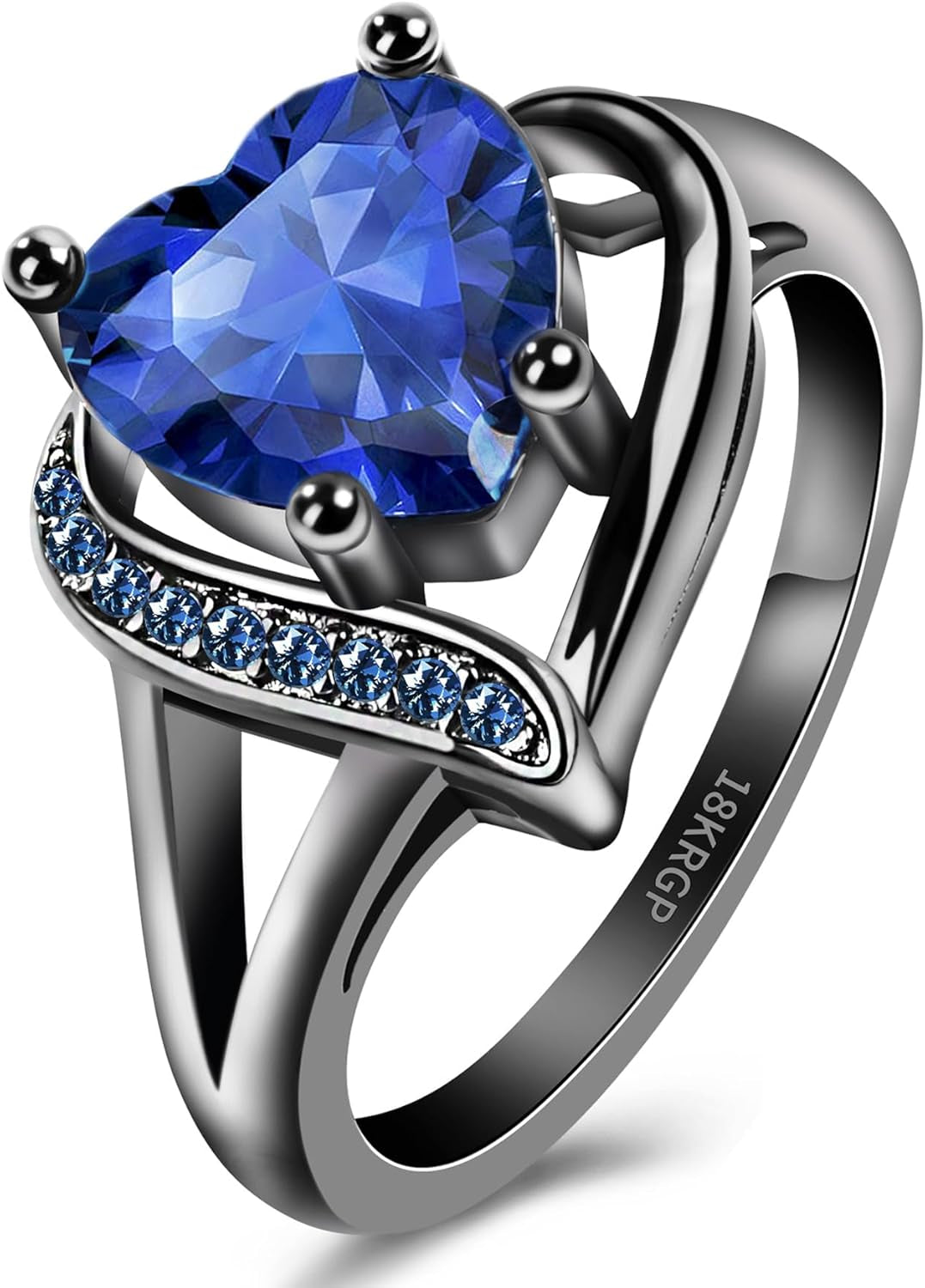 Engagement Rings for Women AAA+ Heart Cubic Zirconia Promise Rings for Her Womens Rings Black Gold Gothic Rings Christmas Gifts Fashion Wedding Rings Statement Rings for Women