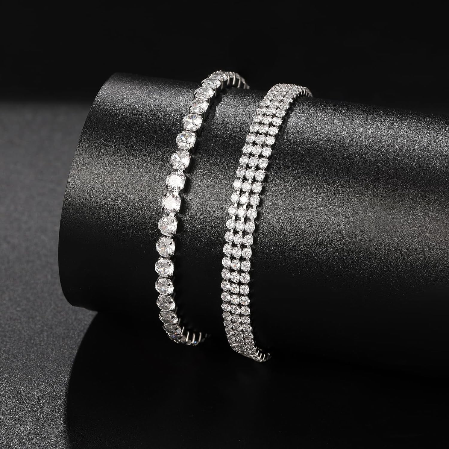 18K Gold Plated Love Bangle Bracelet Set Cubic Zirconia Classic Stainless Steel Adjustable CZ Gold,Silvery,Colorful CZ Love Bracelets Stack for Women