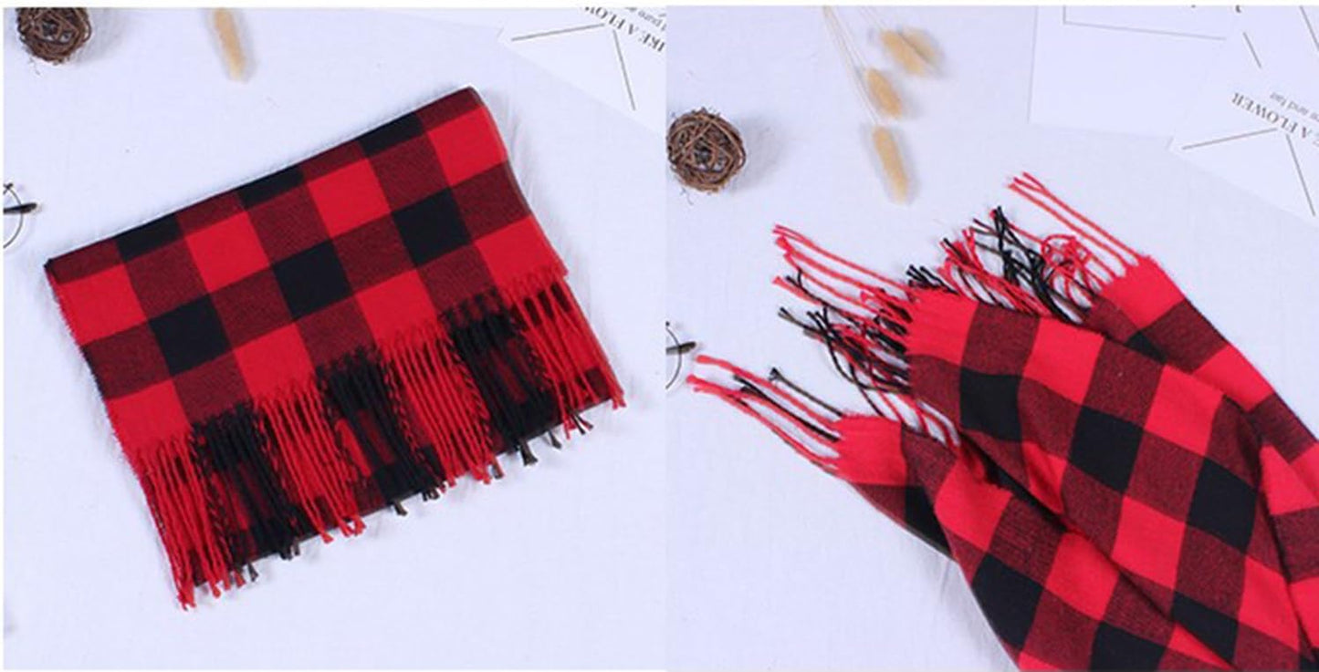 Wander Agio Winter Kids Scarf Warm Shawls Scarves Parent-Child Scarf Womens Plaid Scarfs Small