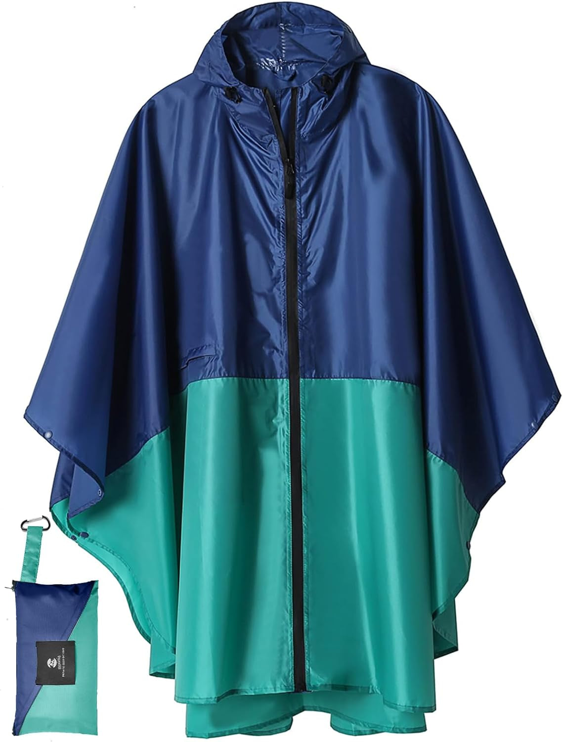 Saphirose Unisex Rain Poncho Waterproof Raincoat Hooded for Adults Women with Pockets