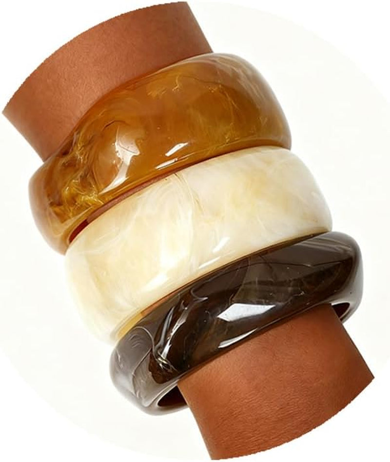 Chunky Acrylic Bangle Bracelets Set for Women Colorful Statement Resin Bangles Bracelets Trendy Jewelry