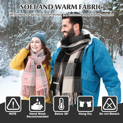 Heated Scarf for Women Rechargeable Neck Warmer, Scarves for Men Winter Warm Intelligent Electric Heating Scarf…