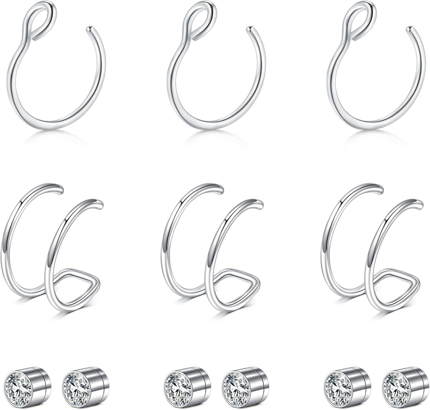 Briana Williams Fake Nose Ring Gold Fake Nose Rings for Women Clip on Fake Nose Piercing Non Piercing Faux Nose Piercing Jewelry