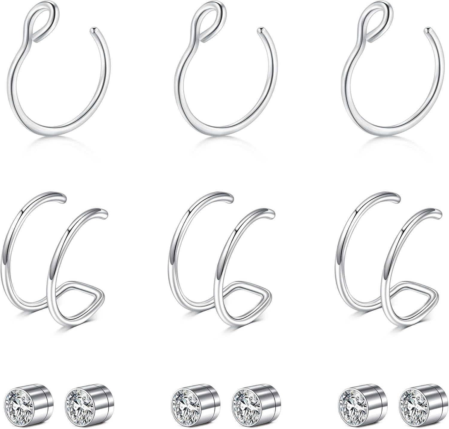 Briana Williams Fake Nose Ring Gold Fake Nose Rings for Women Clip on Fake Nose Piercing Non Piercing Faux Nose Piercing Jewelry