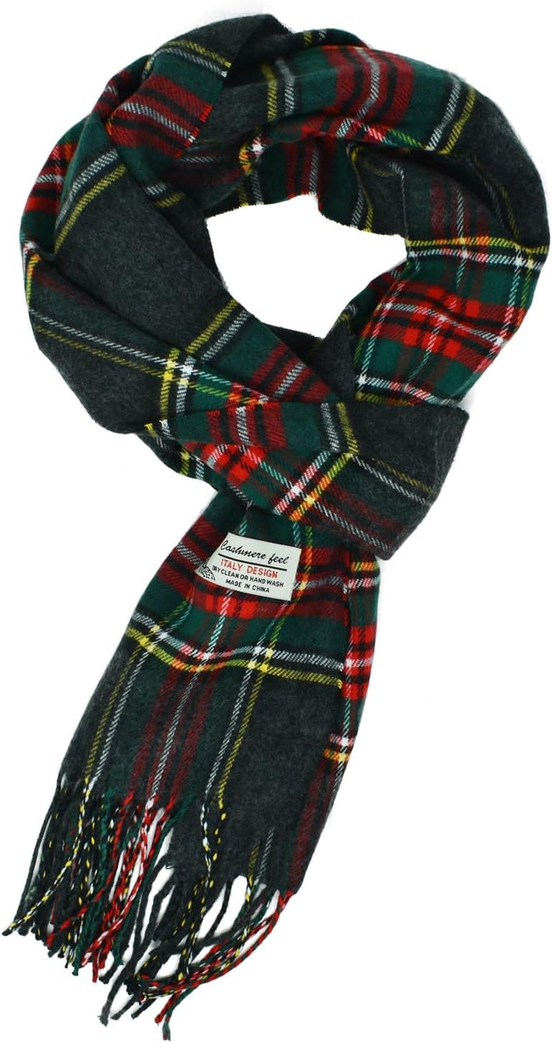 Glory Max Scottish Stewart Tartan Plaid Luxurious Winter Scarf Soft Cashmere Feel 72"X12"