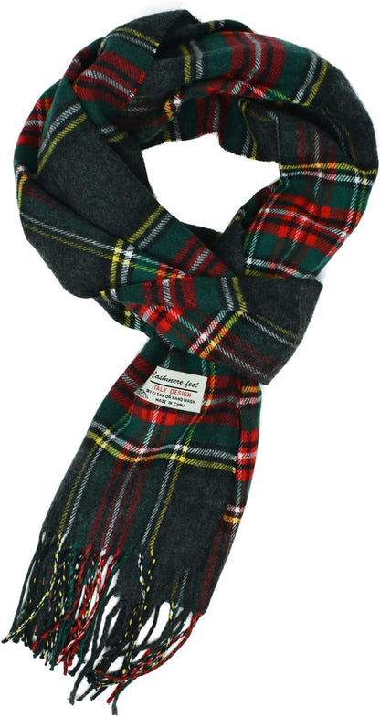 Glory Max Scottish Stewart Tartan Plaid Luxurious Winter Scarf Soft Cashmere Feel 72"X12"