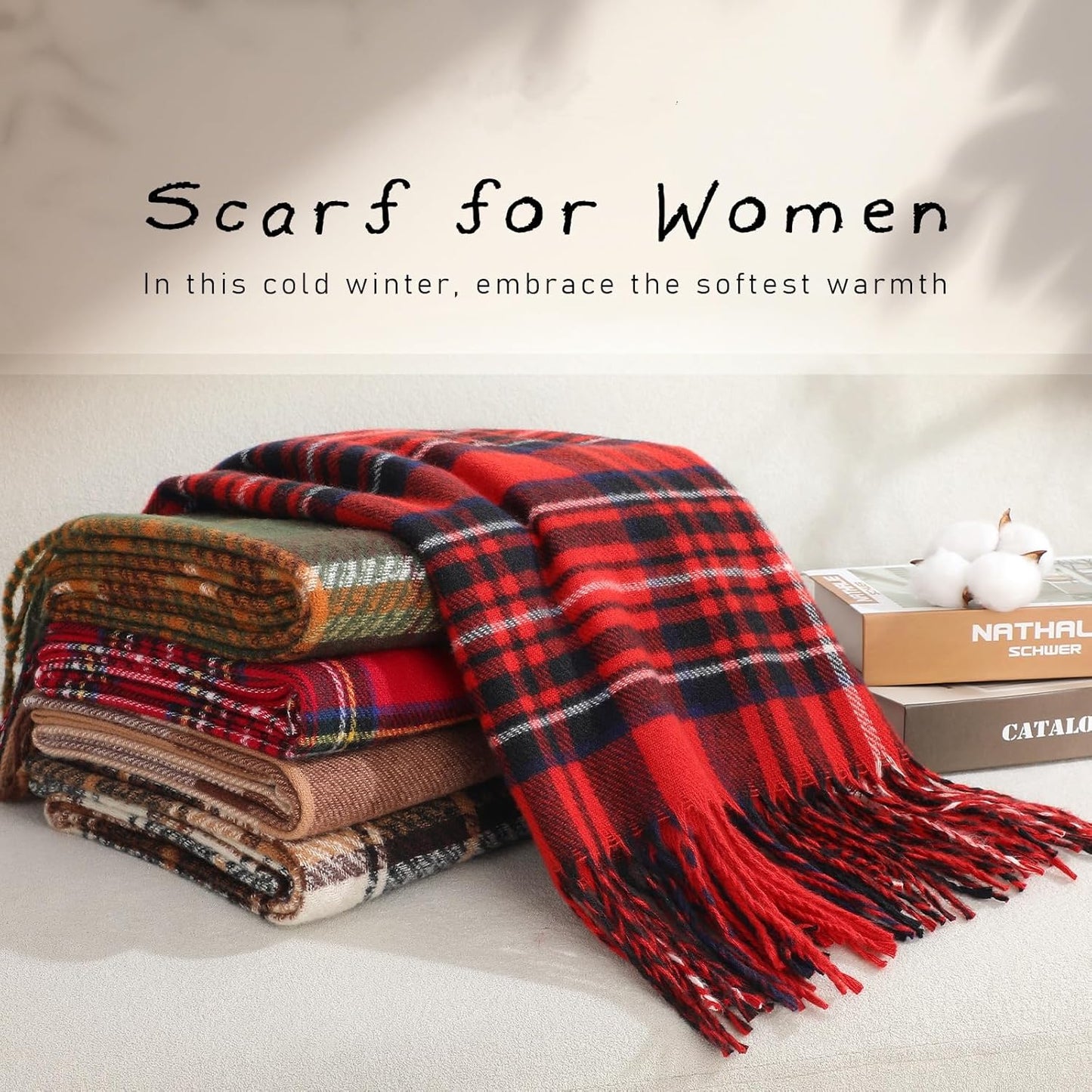 Pleneal Scarf for Women,Soft Chenille Winter Scarves, Womens Warm Thick Scarf for Cold Weather