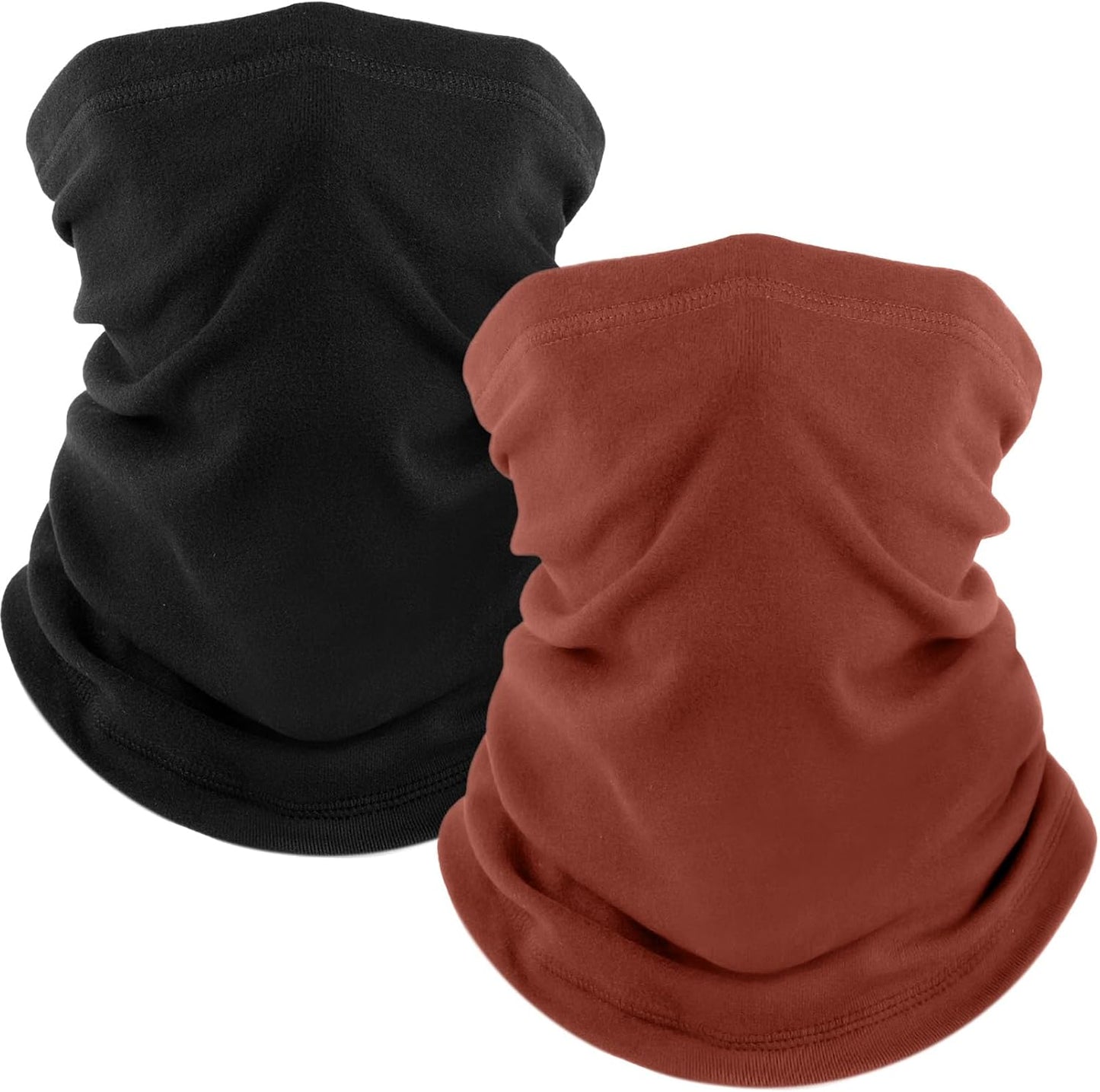Fuinloth 2 Pack Winter Neck Gaiter, Fleece Warmer Scarf Cold Weather Face Mask Cover for Men/Women