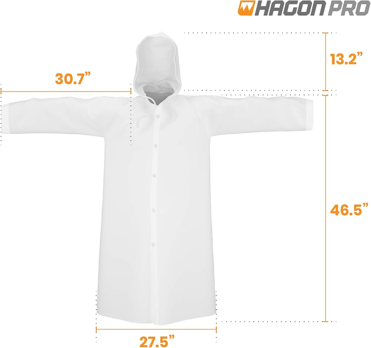 Close-up of EVA rain poncho hood and waterproof seams
