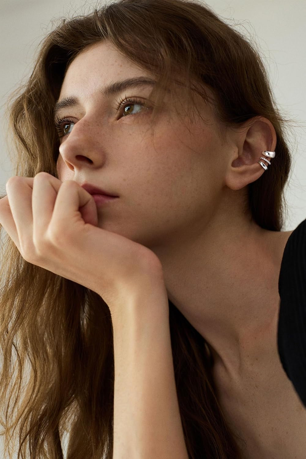 14K Gold/Silver Plated Ear Cuffs Set Dainty Clip Piercing Stack Small Cartilage Hoop Huggie Trendy Tarnish Hypoallergenic Jewelry Gift