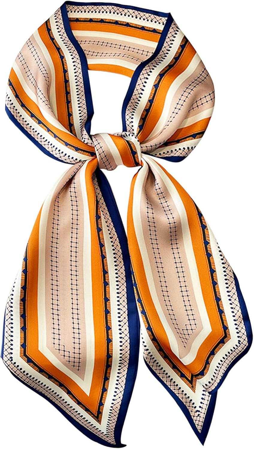 Head Scarf Hair Neck Scarves for Women Purse Bag Scarfs for Handbags Silky Long Thin Satin Headscarf Fashion