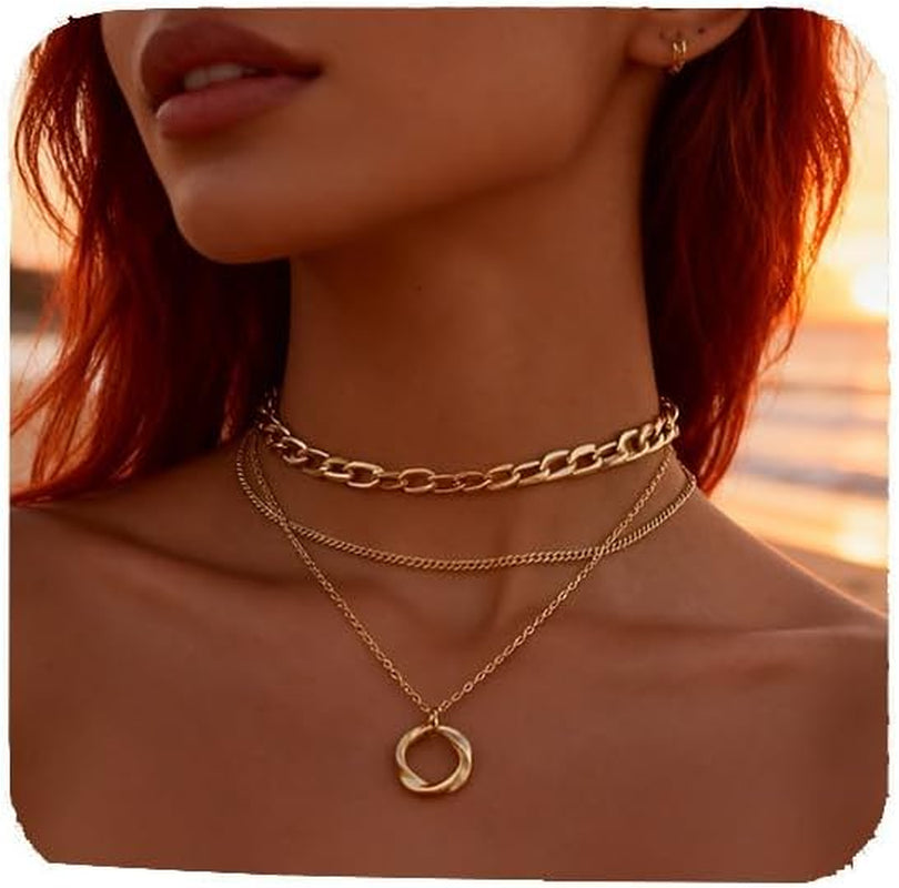Gold Charm Necklace for Women Star Pearl Charms Pendant Neckalces Dainty 14K Gold Plated Summer Beach Ocean Jewelry Gifts
