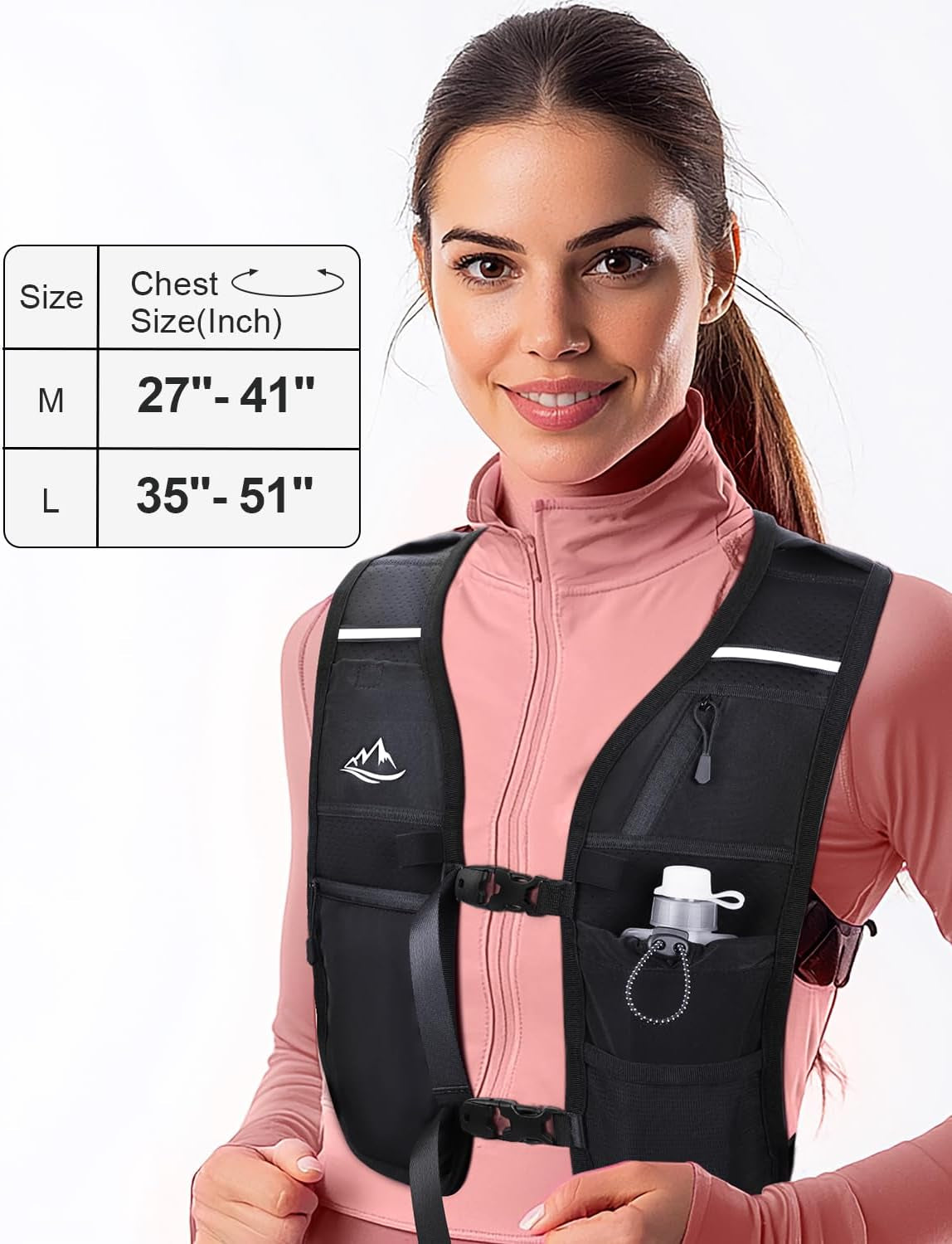 Comfortable chafe-free hydration vest for trail cycling