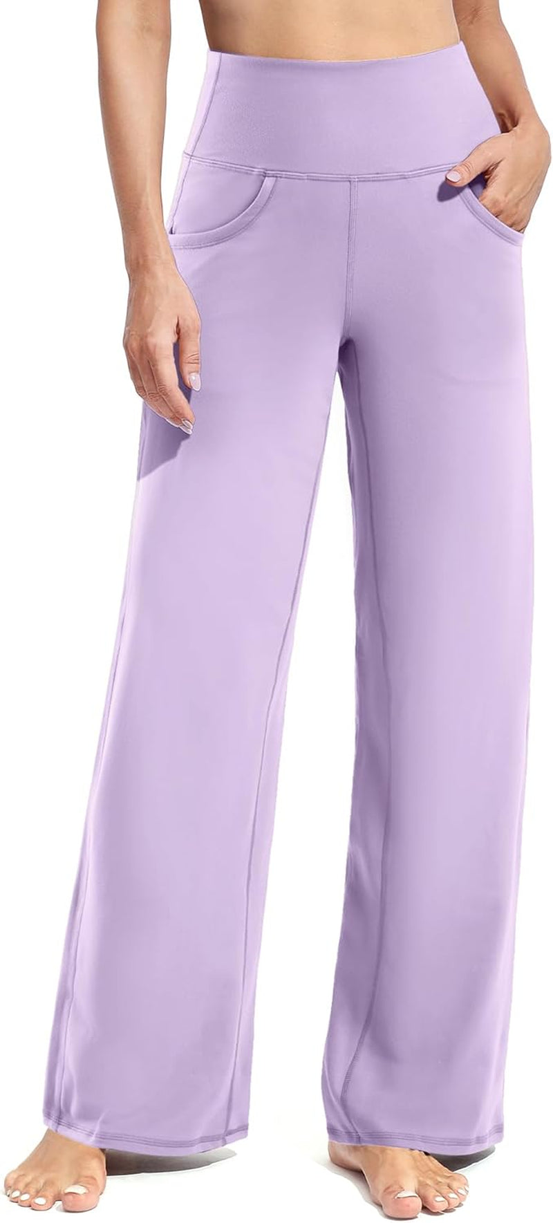 Promover Wide Leg Pants Woman Yoga Pants with Pockets Stretch Loose Casual Lounge Sweatpants Petite/Regular/Tall