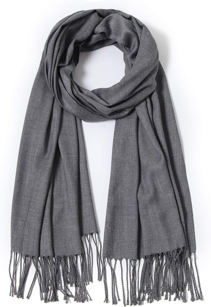 Cindy & Wendy Pashmina Shawls and Wraps Large Scarfs for Women Wedding Party Bridal Long Fashion Solid Shawl Wrap Fringes