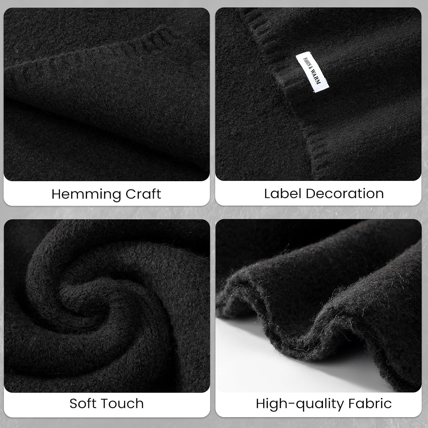 Trifabricy Winter Scarf for Women - Womens Warm Knit Scarf Soft Wrap for Cold Weather Winter Scarfs Fashion Solid Scarves