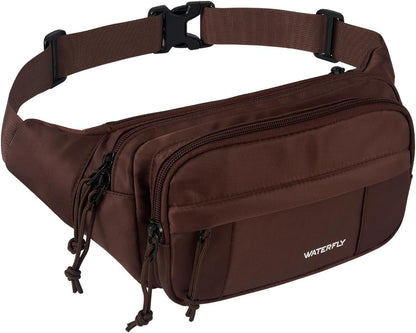 Side profile of large waist pack worn during cycling and athletic activities