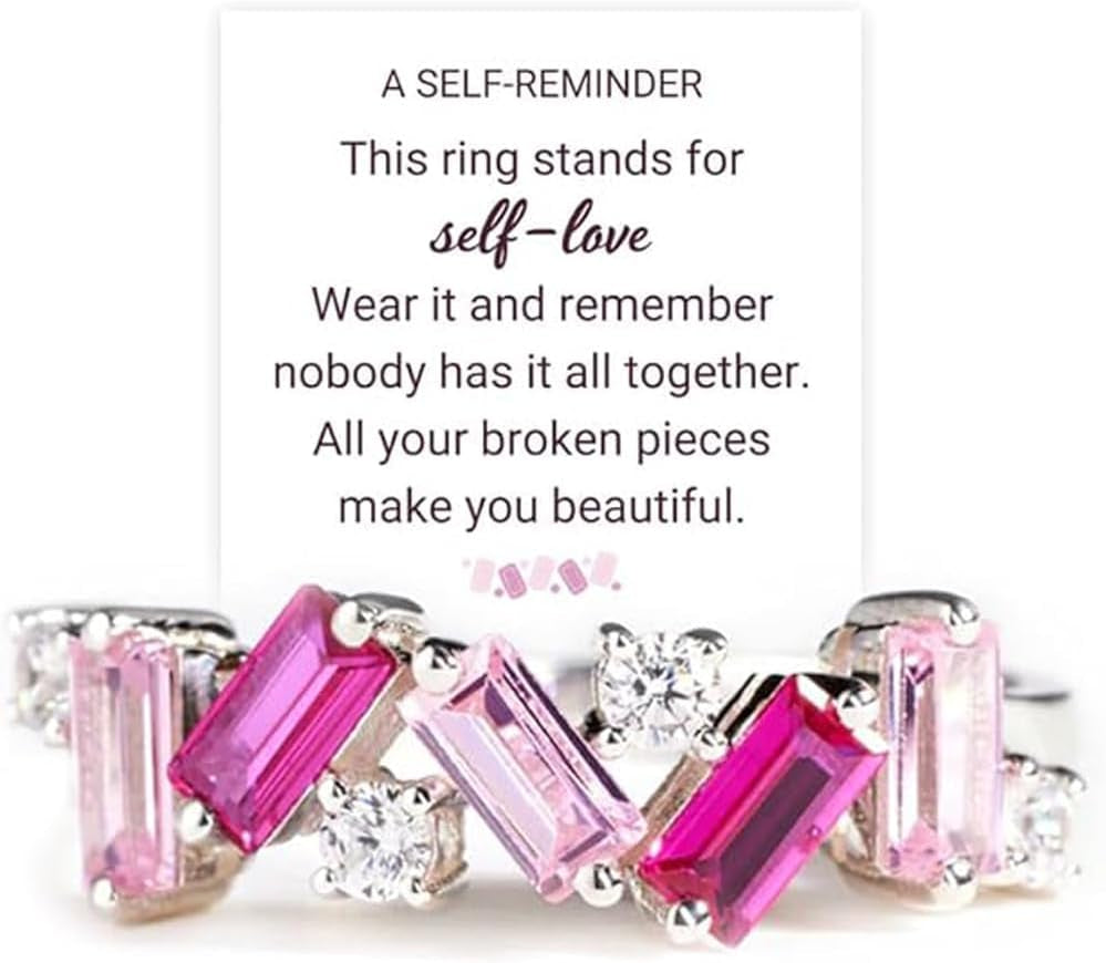 LIU JUN for Memorial - Tiny Heart with Wings Ring, Missing You Always I'Ll Hold You in My Heart Rings Lost Loved One Loss Miscarriage Memorial Jewelry Gift