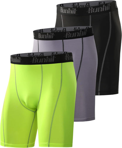 Runhit Compression Shorts Men Underwear Spandex Running Shorts Workout Athletic