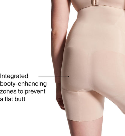 Women wearing SPANX Oncore shapewear under dress showing smooth silhouette