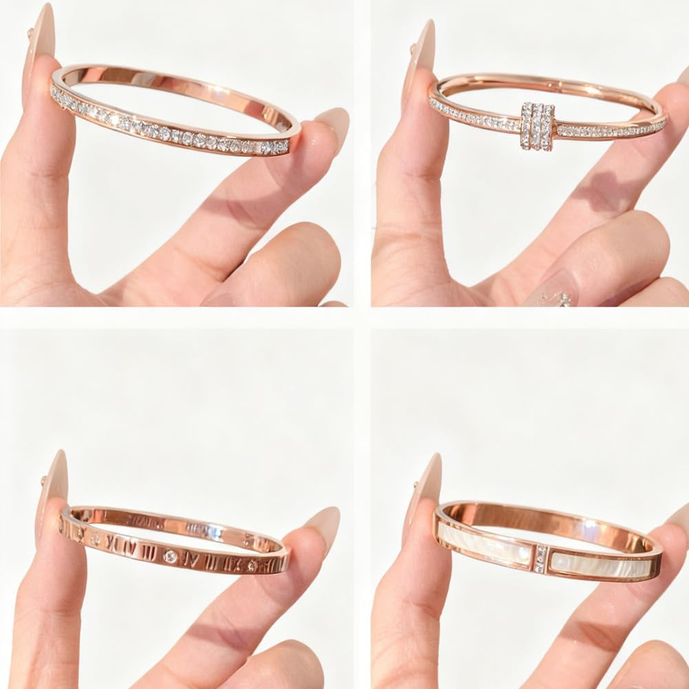 5-Piece Elegant Stainless Steel Bracelet Set, Fashionable Classic Design, Gold Bead Bracelets for Men and Women, Non Tarnish Bangle, Elegant Bracelet Set for Everyday and Formal Wear