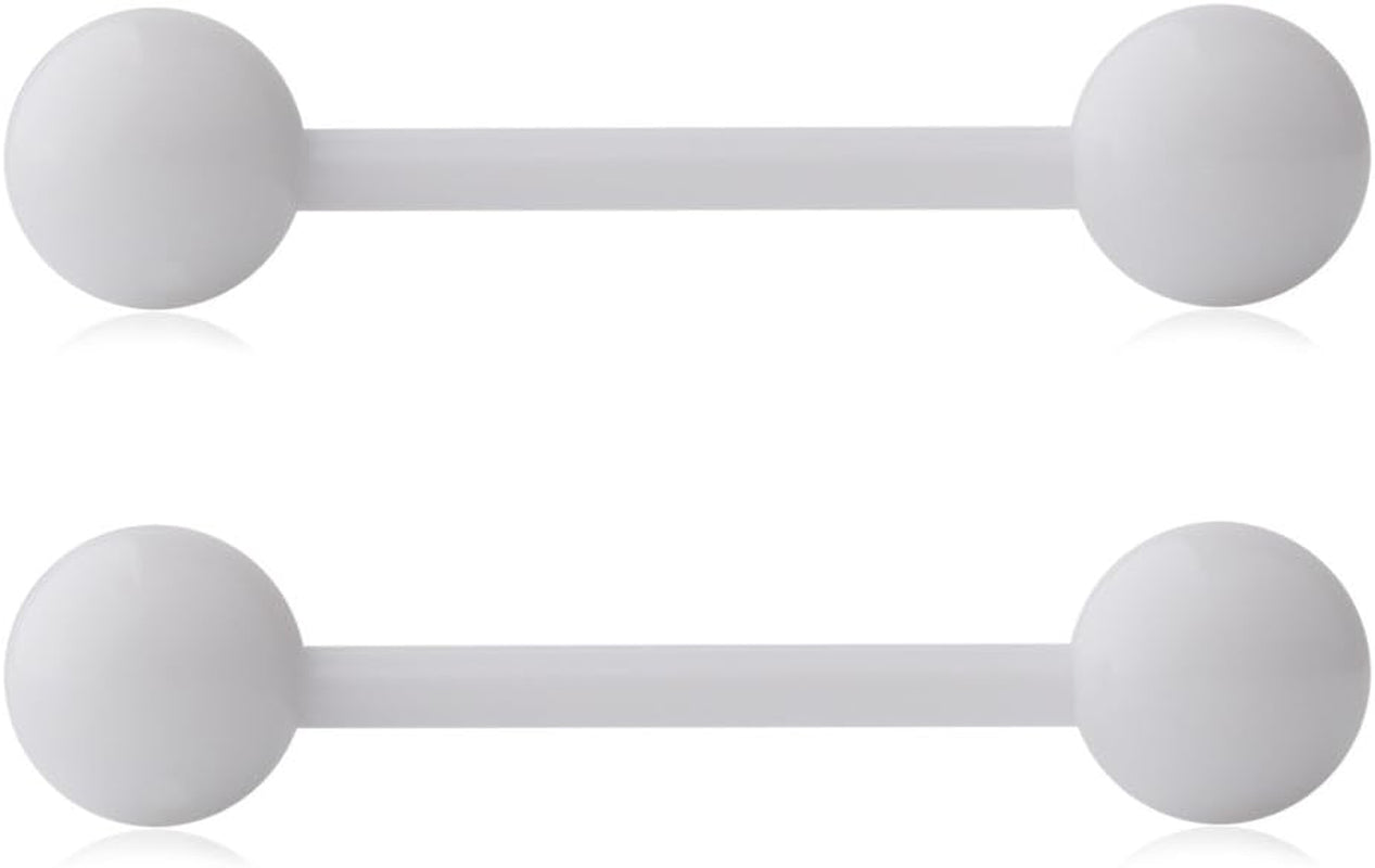 Ruifan 14G 16Mm Acrylic Nipple Tongue Barbell Ring Body Piercing Jewelry Retainer 2-6PCS