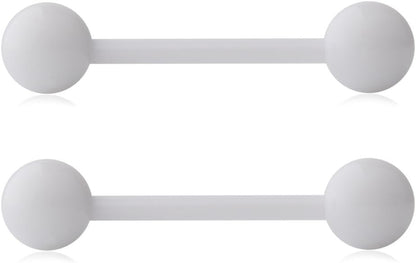 Ruifan 14G 16Mm Acrylic Nipple Tongue Barbell Ring Body Piercing Jewelry Retainer 2-6PCS