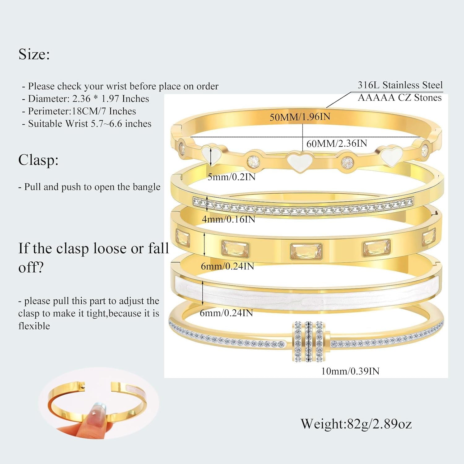 Gold plated heart bracelet with premium stainless steel
