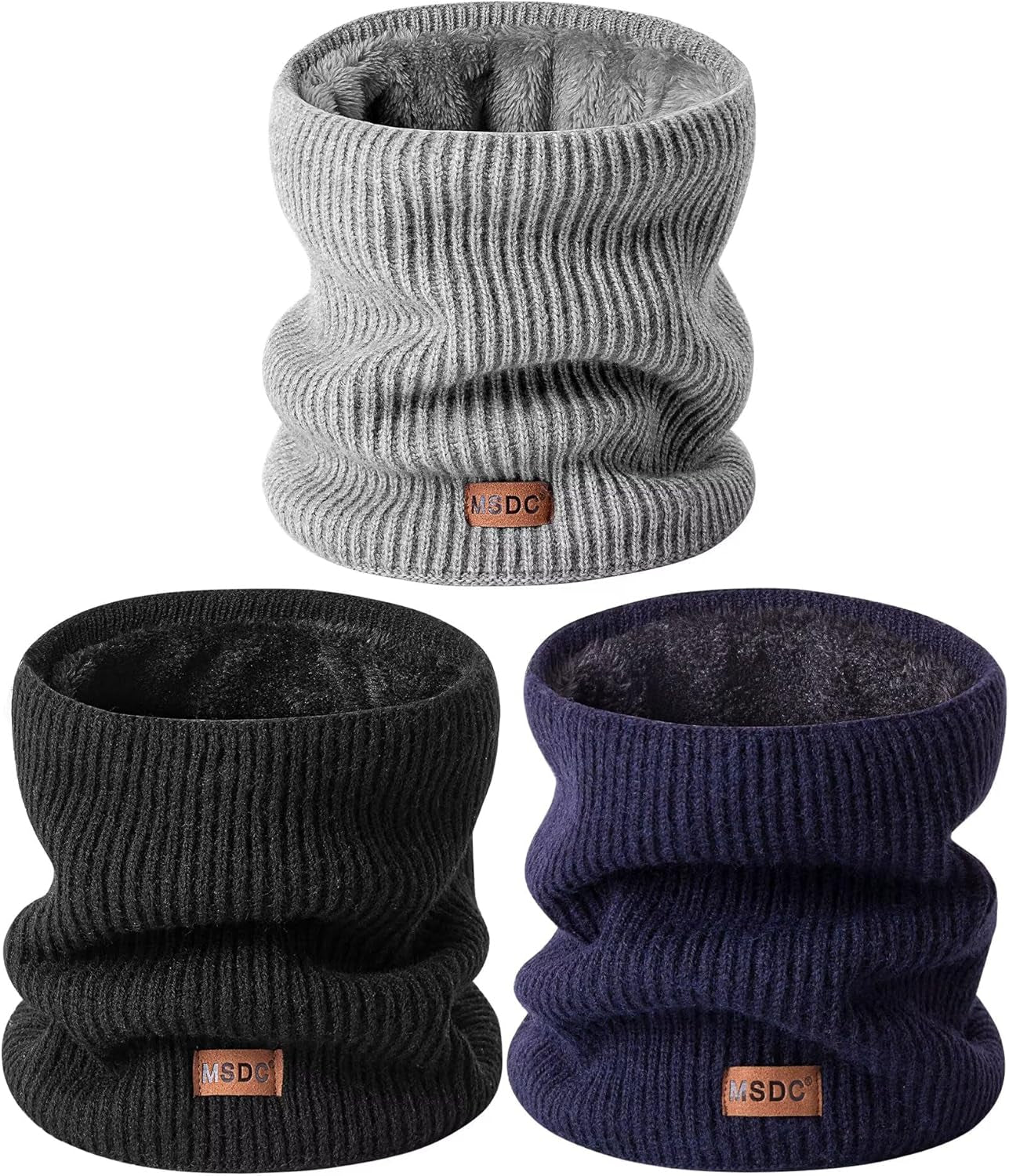 Winter Neck Gaiters for Men 3 Pack,Neck Warmer Men Women with Thermal Thick Warm Fleece Lined Cold Weather