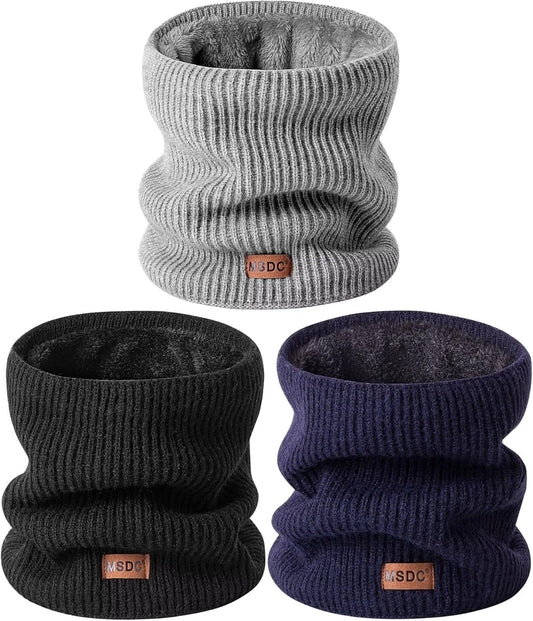 Winter Neck Gaiters for Men 3 Pack,Neck Warmer Men Women with Thermal Thick Warm Fleece Lined Cold Weather
