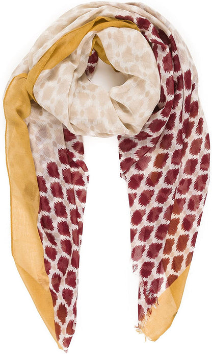 Scarfs for Women Lightweight Floral Flower Fashion Wrap Shawl Fall Winter Apparel & Accessories > Clothing Accessories > Scarves & Shawls MIMOSITO Geo Red Yellow Beige  