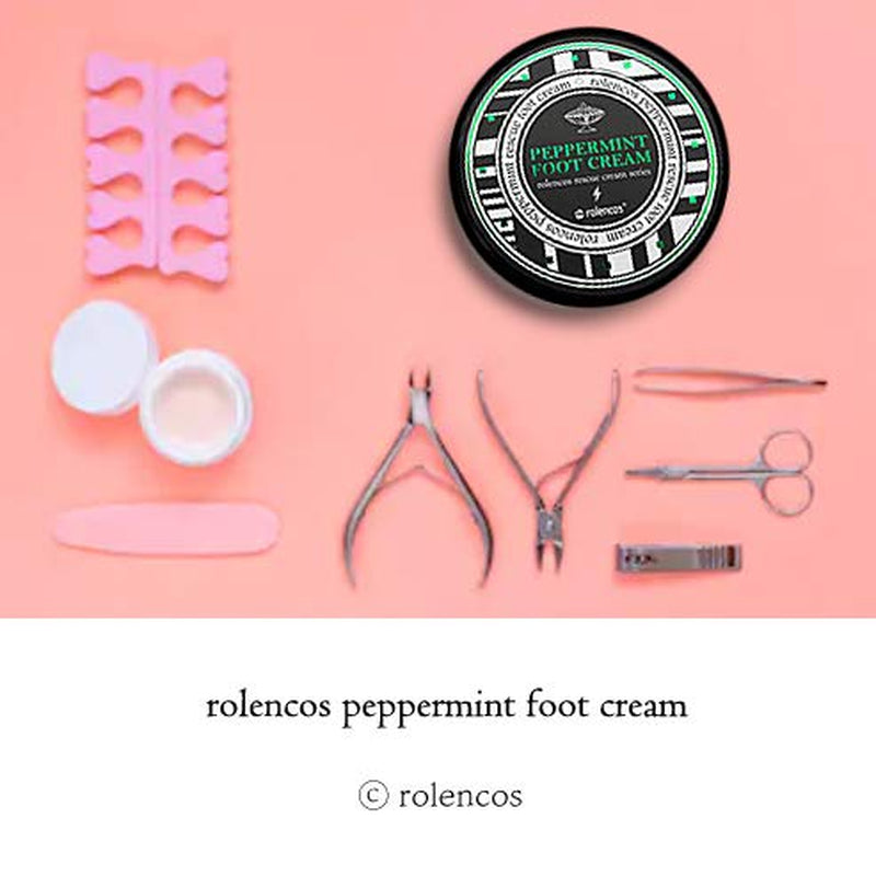 Rolencos Peppermint Cooling Moisturizing Foot Cream 4.20Oz, Callus Remover, Thick, Cracked, Rough, Dead and Dry, Hard Feet, Heels, Soles, Professional Crack Foot Care Rescue Cream Health & Beauty > Personal Care > Foot Care rolencos   