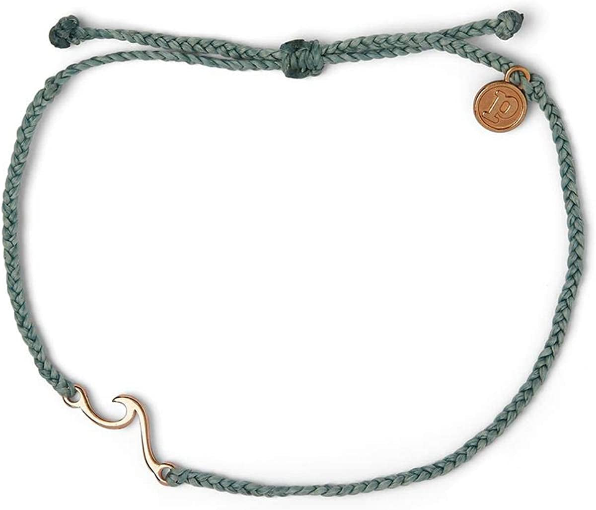 Pura Vida Gold or Silver or Rose Gold Shoreline Anklet W/Plated Charm - Adjustable Band, 100% Waterproof Apparel & Accessories > Jewelry > Anklets Pura Vida Smoke Blue  