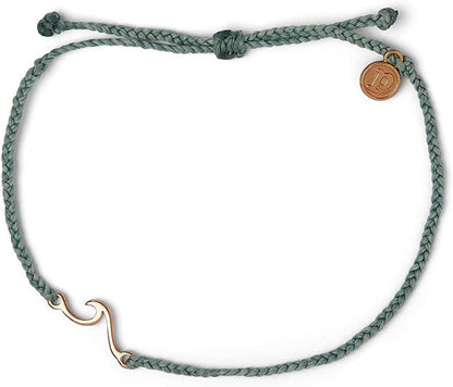 Pura Vida Gold or Silver or Rose Gold Shoreline Anklet W/Plated Charm - Adjustable Band, 100% Waterproof Apparel & Accessories > Jewelry > Anklets Pura Vida Smoke Blue  