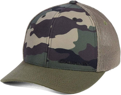 Oakley Indy Stretch-Fitted Cap Apparel & Accessories > Clothing Accessories > Hats Oakley Camo/Olive Small-Medium 