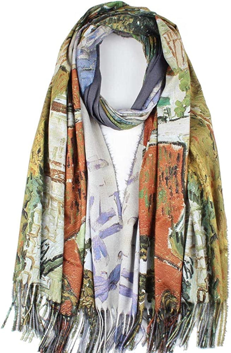 Soft Cashmere Feel Scarf for Women Elegant Art Print Winter Warm Scarves Large Shawl Wrap Monet Klimt Van Gogh Gifts Apparel & Accessories > Clothing Accessories > Scarves & Shawls Umjetnost C38  