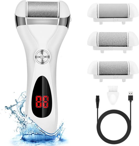 Electric Foot Callus Remover Kit, Elmchee Rechargeable Callous Removers 3 Grinding Heads Waterproof Foot Scrubber File, Professional Pedicure Tools Kit Feet Care for Dead, Cracked Dry Skin Health & Beauty > Personal Care > Foot Care Elmchee White 1 Count (Pack of 1) 