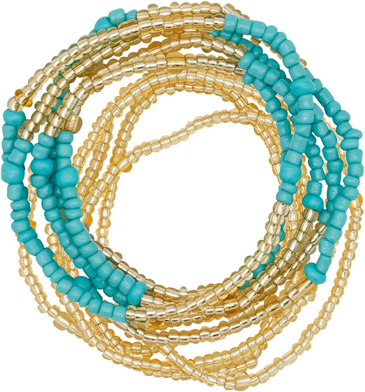 Taigood Waist Beads for Women African Waist Bead Body Chain, Beaded Belly Chain Body Jewelry Apparel & Accessories > Jewelry > Body Jewelry Taigood 2 Pieces Set 2  